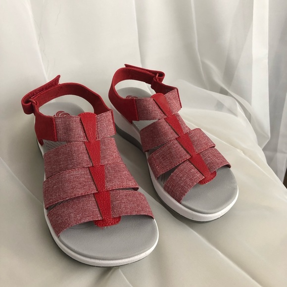 Clark's Arla Shaylie Cloudsteppers Women's Shoes/Sandals Red/Gray Size US 6 NWOT - Picture 3 of 8